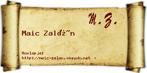 Maic Zalán névjegykártya